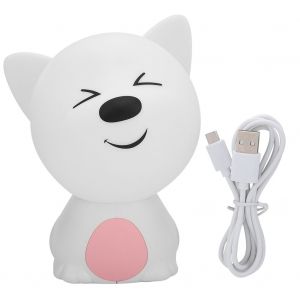 Hjlian Lampe De Lecture Led Rechargeable Multicolore En Silicone En Forme De Chien (Rose) - Neuf