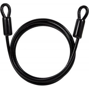 Kal-Câble Antivol De Vélo Câble De Sécurité En Acier Avec ?illets Longueur 2m Épaisseur 8mm Avec Revêtement Pvc Pour Cadenas Antivol À Disque Et Antivol En U Noir - Neuf