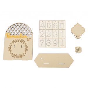 Hjlian Calendrier Du Compte A Rebours Du Ramadan, Ornement Decoratif En Bois, Calendrier De L'aid A Faire Soi-Meme Pour Les Fetes A La Maison, Type A - Neuf