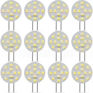 Lot De 12 Ampoules Led G4 2 W Équivalent Halogène 20 W G4/Gu4/Gz4 À Double Broche Ac/Dc12 V 5000 K Grand Angle 120 ° Non Réglable (Blanc Froid)[Amp745702] - Neuf