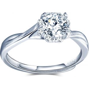 Kahfl-Bague De Fiançailles Femme Bague Trèfle À Quatre Feuilles En Oxyde De Zirconium Et Argent Sterling 925 Bague Zirconium Diamant Bijoux Bagues Anniversaire Mariage Promise Alliance - Neuf