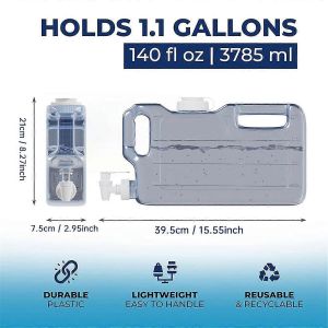 Distributeur d'eau pour réfrigérateur de 1,1 gallon avec robinet - Neuf