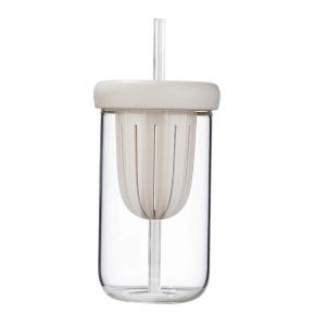 Gobelet En Verre Avec Infuseur &Agrave; Th&eacute; Bouteille D'eau Avec Paille Pour Adolescentes Randonn&eacute;e Blanc 450ml - Neuf