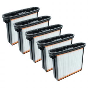 vhbw 5x filtre pliss&eacute; plat F8 compatible avec Spit AC1630P, AC1625, AC1600, AC1630PM aspirateur sec/humide, aspirateur industriel - Neuf