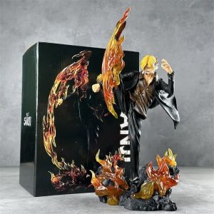 Pop39577-A - Statue One Piece 35 Cm, D&eacute;coration De Collection, Vinsmoke Sanji, Chapeau De Paille, Groupe, Diable, Vent, Pied, Figurine D'action, Jouets Pour Enfants - Neuf
