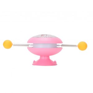 Hjlian Moulin A Vent A Ressort Interactif Pour Chat, Jouet Amusant A Base D'herbe A Chat, Plateau Tournant, Jouet Taquin, Materiau Abs, Rose - Neuf