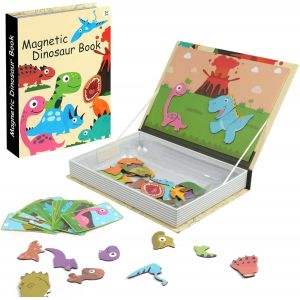 ERYI-Puzzles En Magnétique,Jouet Puzzle En Magnétique Pour Enfants,Tableau Double Face Aimanté, Jeu Éducatif Magnétique,Jeu De Puzzle Interactif Pour Fille Garçon 3 4 5 Ans(Dinosaure) - Neuf