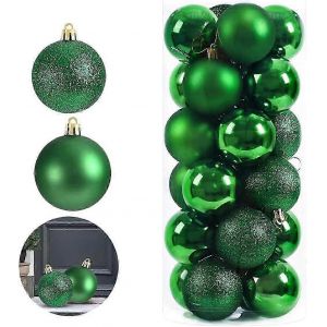 24pcs Mini Boules de No&euml;l Ornements, Incassable de No&euml;l Boules Suspendues pour Arbre de No&euml;l, de Vacances, de Mariage, soir&eacute;e de Mardi Gras - Neuf