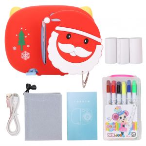 Appareil photo numerique 24 MP pour enfant, multifiltre, photographie, graffiti, enregistreur video pour appareil photo instantane (coquille de Noel bleue) - Neuf