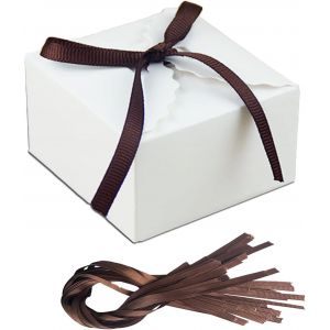 30 Pièces Boites Cadeaux Kraft Blanc, Boîte de Papier Kraft à Biscuit Bonbon, Boîte en Papier Kraft avec Ruban Marron, pour Emballages Cadeaux, Cadeaux de Fête D'anniversaire(Blanc) - Neuf