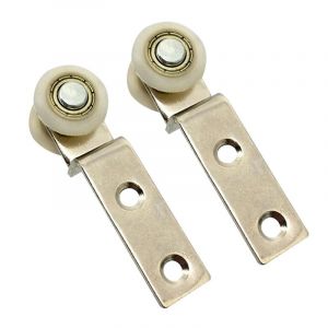Poulie coudée pour conduit métallique 2,5"" x 0,75"" avec deux roues en plastique pour portes coulissantes, fenêtres, armoires - Neuf