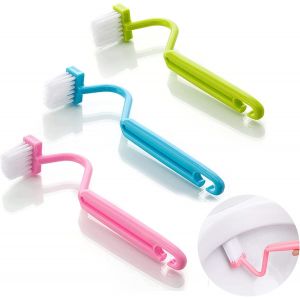 Brosse de toilette en plastique à rebord incurvé pour le nettoyage des coins des toilettes - Neuf