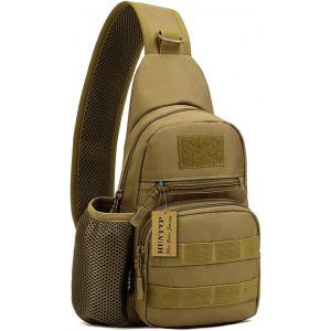 RFCBC-Sac Bandoulière Homme Tactique, Sacoche Poitrine Militaire avec Poches Multiples, Anti-Vol et Porté Travers, pour Travail Voyage, Randonnée, Camping, Scolaire, Cyclisme et Sport - Neuf