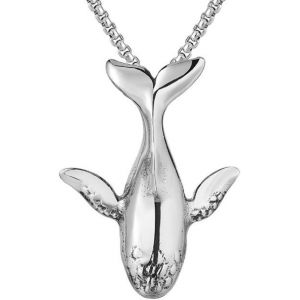 Kal-Collier Baleine Oc&eacute;an Pour Homme, Collier Queue De Baleine Hip Hop, Collier Pendentif Baleine Viking Nordique Avec Cha&icirc;ne De 23,6 Pouces, Pendentif Baleine Punk Rock En Acier Inoxydable - Neuf