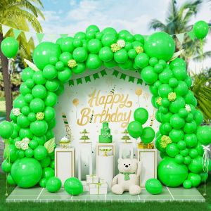 KALANKA-Lot de 143 ballons verts mats pour arche de ballons verts - 12,7 cm, 30,5 cm, 45,7 cm, différentes tailles - Ballons en latex vert émeraude pour garçons, Noël, anniversaire, jungle, tropical - Neuf