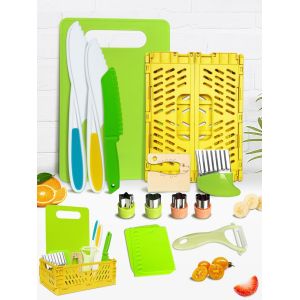 LETNERNY-Couteaux Enfants Sécurité - Set 15 Pièces Sans Bpa - Jouet Cuisine Lavable Lave-Vaisselle - Cadeau Montessori Dès 3 Ans - Neuf