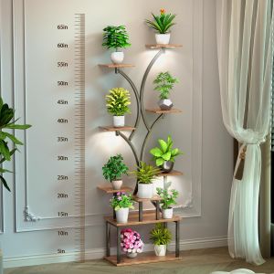 Nouvelhorizonstore-Support De Plantes D'int&eacute;rieur Avec Lumi&egrave;res De Croissance - Support En M&eacute;tal &Agrave; 9 &Eacute;tages Pour Int&eacute;rieur - 152,4 Cm De Haut - &Eacute;tag&egrave;re &Agrave; Plantes Pour Plusieurs Plantes - Pour Salon, - Neuf