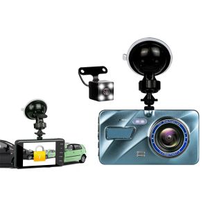 Double cam&eacute;ra embarqu&eacute;e avant et arri&egrave;re 1080p avec vision nocturne infrarouge, enregistrement audio et d&eacute;tection de mouvement - Neuf