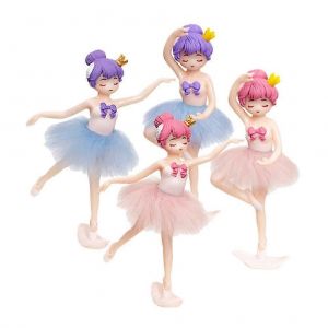 4pcs Ornements De G&acirc;teau D'anniversaire Adorable Ballerine Artisanat G&acirc;teau D'anniversaire Ballet Fille D&eacute;cor - Neuf