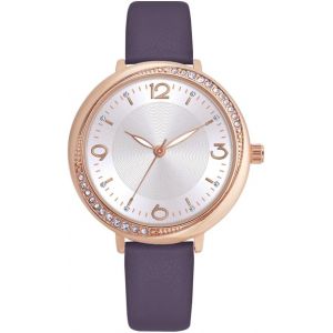 Montre Femme Or Rose Gros Cadran Avec Diamant Cristal Blanc Cuir &Agrave; La Mode - Neuf