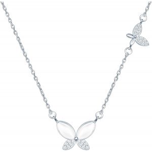 Kales-Collier Pendentif Papillon En Argent 925 Pour Femmes Filles Collier Court De Papillon Serti De Pierres ?il De Chat Et De Zircons Design Unique Collier Clavicule Elégant De Mariage - Neuf