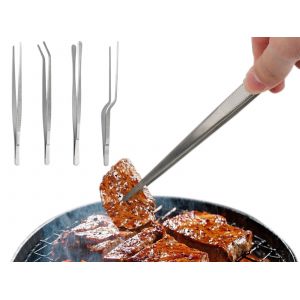 Ensemble de 4 pinces &agrave; barbecue en acier inoxydable pour griller et dresser les aliments - Neuf