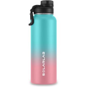 Subzonal-Bouteille Isotherme En Acier Inox - Gourde Isotherme 1l - Sans Bpa - Gourde D'eau Convient Aux Boissons Chaudes Et Froides, Le Sport, Le Camping(Macaron Bleu + Rose,1200ml) - Neuf