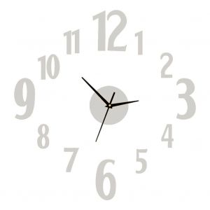 HJLIAN Horloge murale moderne sans cadre, grande horloge 3D sans tic-tac pour salon, argent - Neuf