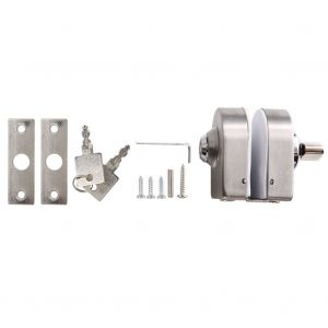 Serrure de porte simple en acier inoxydable a double loquet avec cles a bouton pour accessoires de maison 188-1 - Neuf