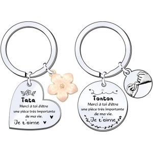 KAL-Cadeaux Tonton Tata Porte-Cl&eacute;s Cadeau Annoncer Grossesse Tata Et Tonton Annonce Grossesse Tu Vas Bient&ocirc;t &Ecirc;tre Tonton Tata Futur Oncle Futur Tonton Future Tata Annonce Naissance Tonton - Neuf