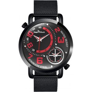 Montre &Agrave; Quartz Pour Homme,Montre Bracelet D'affaires,Montre &Agrave; Double Mouvement,Montre Couple,Montre D'alliage,Miroir En Verre Min&eacute;ral,Bracelet En Acier Inoxydable - Neuf