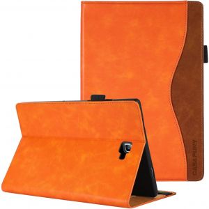 Coque Pour Samsung Galaxy Tab A 10.1 (2016), Etui Pu Cuir Housse De Protection Avec Avec Veille/Réveil Automatique Pour Samsung Galaxy Tab A6 10.1 2016 (Sm-T580/T585), Orange[Coq9124081] - Neuf