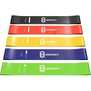 Lot De 5 Bandes De Résistance En Latex Avec Sac De Transport, Bandes De Résistance Pour Jambes, Fesses, Corps, Fitness, Yoga, Pilates, Femmes, Hommes Et Enfants - Neuf