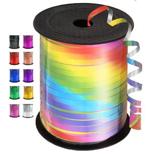 450m/ 500 Yards Bobine Ruban, Ruban Paquet Cadeau Couleurs Arc-En-Ciel Pour Emballage, Ruban De Ballon Pour Accessoire De Décoration & Bricolage Et Ballon Mariage Anniversaire Et Noël - Neuf