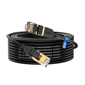 KALANKA-Cat 8 Câble Ethernet 10m, Cable RJ45 Cat 8 Super Débit 40Gbps 2000MHz Double Blindage Compatible avec Routeur Switch Modem Décodeur TV Box Internet PS5 PS4 Xbox Console de Jeux PC - Neuf