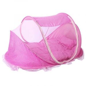 Tente Moustiquaire Pliable Pour Bébé Avec Matelas - Rose - Neuf