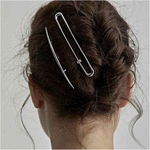 Kal-Barrette Vintage Rectangle Barrette G&eacute;om&eacute;trique Barrette Argent Barrette En M&eacute;tal Barrette Pour Cheveux Coiffure Accessoires Cheveux D&eacute;coratifs Pour Femmes Et Filles 2pcs (Argent) - Neuf