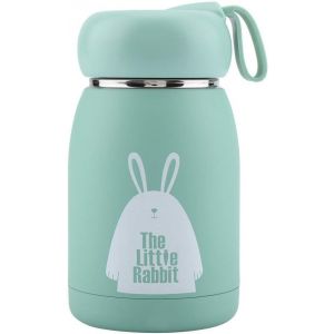 Bouteille D'eau Pour Enfants, Tasse De Voyage &Agrave; Caf&eacute; En Acier Inoxydable Avec Motif Mignon, 11,3 Oz(Vert) - Neuf