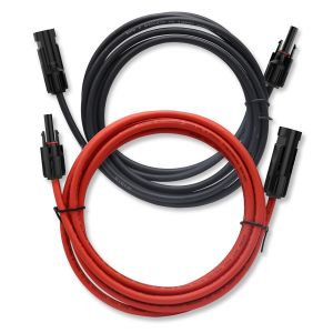 d'Extension de Panneau Solaire 6mm&sup2;, Rallonge de C&acirc;ble Solaire 3m, Cordon Photovolta&iuml;que, Classe de Tension 1500V, Fiche Solaire Mont&eacute;e, Prise &eacute;tanche IP68 (10 AWG 3m) - Neuf