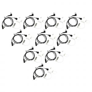 vhbw 10x Oreillette compatible avec Motorola GP300, GP73, GP600, GP68, CP040 radio talkie-walkie, c&acirc;ble acoustique transparent - Neuf