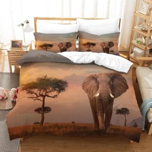 Housse De Couette Motif Imprim&iquest;&iquest; Elephant D ,En Parure De Lit Avec Housse De Couette Et Taies D'oreiller,Fermeture &iquest;&iquest;Clair,Doux Microfibre Hypoallerg&iquest;&iquest;Niqueking&pound;&iquest;Xcm&pound;&copy; - Neuf