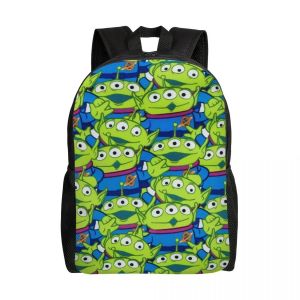 Sacs à dos personnalisés Toy Story Aliens verts pour hommes et femmes, résistants à l'eau, imprimés pour l'école et l'université - Neuf