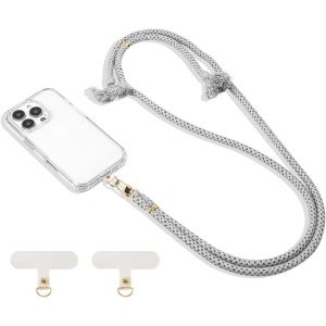 Kal-Cordon Pour Téléphone En Coton Avec Patchs Cordon Téléphone Portable Universelle Réglable Confortable Et Résistante Pour La Plupart Des Smartphones - Neuf