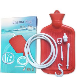 Kit De Douche Et De Lavement En Caoutchouc 2 L, Sac Pour Bouillotte, Kit D'irrigation Réutilisable, Lavements, Eau, Nettoyage Du Côlon (Rouge) - Neuf