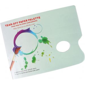 Meimie-Palette De Papier Détachable,30 Feuilles Pour Aquarelle,Peinture À L'huile,Gouache,Couleurs Pigmentées Lisses Et Faciles Àmélanger,Résistantes À L'eau,Trou Pour Le Pouce, - Neuf