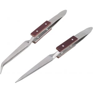 Pince &Agrave; &Eacute;piler Crois&eacute;e 2pcs Pince &Agrave; &Eacute;piler Professionnelle Brucelles Isol&eacute;es En Acier Inoxydable Pour Soudage De Bijoux, R&eacute;paration De Pi&egrave;ces &Eacute;lectroniques Transplantation De Faux Cils - Neuf