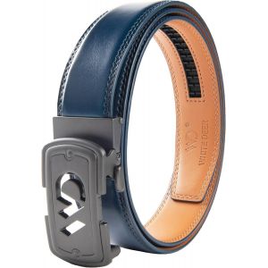 Cauc-Ceinture En Cuir &Agrave; Cliquet Pour Homme Sans Trous, Fermeture Automatique, Pour Costume D'affaires Et V&ecirc;tements, Largeur 35 Mm, Taille R&eacute;glable - Neuf