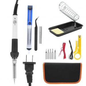 XYONG Ensemble de 15 fers a souder electriques a temperature reglable 60 W, outils de soudage blancs, prise US 110 V - Neuf
