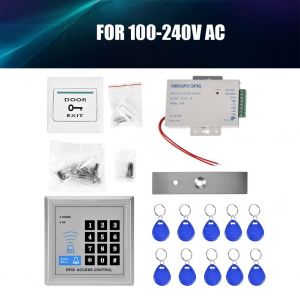Kit de systeme de securite de porte avec serrure magnetique electrique et carte de controle d'acces, mot de passe, prise AU - Neuf