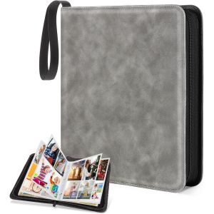 Mdy-Classeur Carte,Porte Cartes Avec 55 Pages De 440 Cartes,Organisateur De Cartes Pour Cartes De Jeu Tcg (Gris, 440 Bolsillos) - Neuf